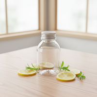 Bouteilles de boisson transparentes jetables en PET pour jus et café, anti-fuite, avec logo personnalisé (250ml/350ml/500ml)