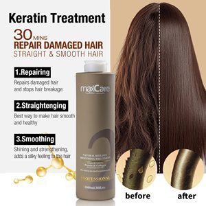 Maxcare OEM ODM Crema Alisadora de Cabello con Keratina Brasileña, <span class=keywords><strong>Tratamiento</strong></span> Capilar con Keratina para Uso en Salón - Product Image 5