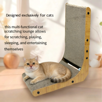 Griffoir pour chat en forme de L, 41x24x47cm, durable, en papier écologique, couleur bois naturel, montage facile, 1 niveau, pour chats de taille moyenne