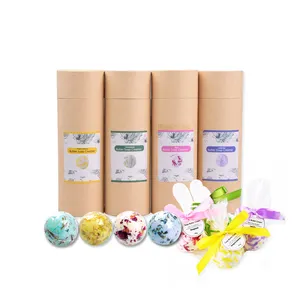 45G Boter Bad Bom Cadeau Set Met Aromatische En Droge Bloem Handgemaakte Hot Sale Bad Fizzer