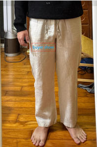 <span class=keywords><strong>Pantaloni</strong></span> Larghi in <span class=keywords><strong>Lino</strong></span> a Gamba Dritta M-4XL, <span class=keywords><strong>Pantaloni</strong></span> Estivi Sottili in Cotone e <span class=keywords><strong>Lino</strong></span>, <span class=keywords><strong>Pantaloni</strong></span> Casual da Uomo Traspiranti con Vita Elastica - Product Image 6