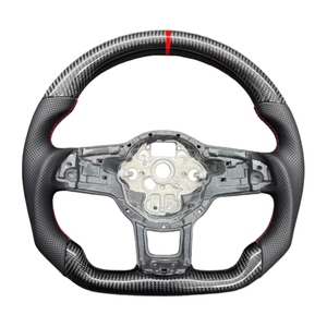 Volante Deportivo Personalizado de Cuero y Fibra de Carbono para Golf MK7/7.5/6/5 <span class=keywords><strong>GTI</strong></span>/GTS/GTD/GTE/R CC R-Line - Product Image 1