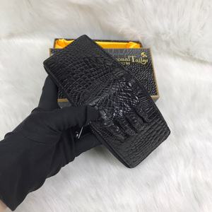 กระเป๋าใส่บัตรผู้ชายหนังจระเข้แท้ 100% กระเป๋าสตางค์ดีไซน์หรูหรา ปิดด้วยซิป หนา 30 มม. สำหรับบัตรเครดิต บัตรประชาชน ของขวัญ - Product Image 4