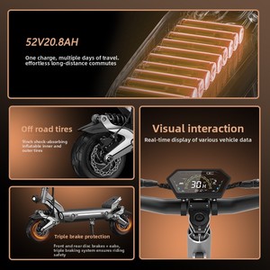 สกู๊ตเตอร์ไฟฟ้าพับได้สำหรับผู้ใหญ่ รุ่น Elite Dual 2400W Peak ความเร็วสูงสุด 65 กม./ชม. พร้อมโช้คคู่แบบออฟโรด โครงสร้างอลูมิเนียมอัลลอยด์ จัดส่งฟรีจากยุโรป - Product Image 3