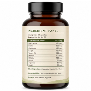Capsules d'extrait de champignons Reishi et Crinière de lion biologiques, très demandées, pour l'immunité et le cerveau, compléments pour adultes, sans gluten, végétaliens, faibles en sucre - Product Image 6