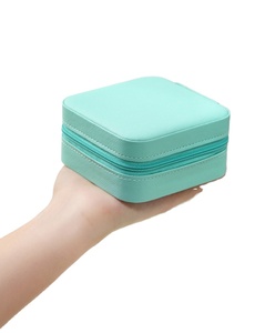 2021 Blue portable display travel jewellry box ring necklaces organizer white jewer organizer mini jewelry organizer