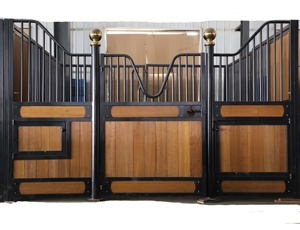 Venta de establos de caballos modulares de metal prefabricados, puesto de caballos de estilo europeo portátil personalizado de 14 pies con techo Cavalli - Product Image 5