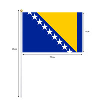 Banderas Rectangulares Personalizadas de Poliéster con Asta de Plástico, Impresión Digital Duradera, 14x21cm, para Eventos Deportivos y Actividades al Aire Libre