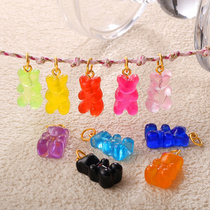 Colgante de oso de resina de colores mixtos para hacer collares, accesorios de joyería DIY - Product Image 3