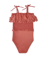 Maillot de bain deux pièces pour filles, ensemble bikini sans bretelles avec sangle tour de cou amovible