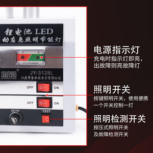 ไฟฉุกเฉิน LED ยี่ห้อ Juyingyang 20W แบบสองหัว ชาร์จได้ ใช้ในบ้าน โรงแรม ป้ายทางออก พร้อมระบบตรวจสอบตัวเอง - Product Image 1