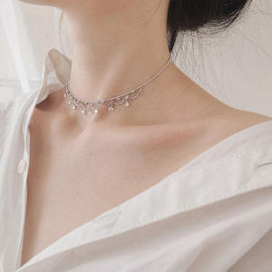 Romantic Brilliant <b>Pink</b> Diamond Sapphire Bow Pendant <b>Necklace</b> S925 Pure Silver Japanese Collarbone Chain Sweet Girl Knot Design - Product Image 4