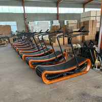 Mechanisches Laufband aus Holz mit Kurven, ohne Stromanschluss, für Heimfitness, Cardio-Training und Bodybuilding.