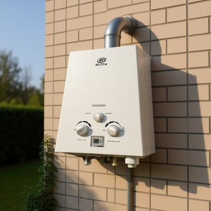 Chauffe-eau à gaz mural instantané Ace Snown 8L, type cheminée, sans réservoir, GPL, avec écran LCD - Product Image 2