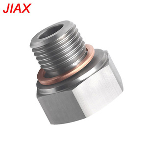Adaptador de Rosca de Acero Inoxidable Macho M16x1.5 a Hembra 1/8NPT con Arandela de Cobre para Intercambio de Motor GM LS LS1 LS3 LSX, Conexión para Manómetro - Product Image 2
