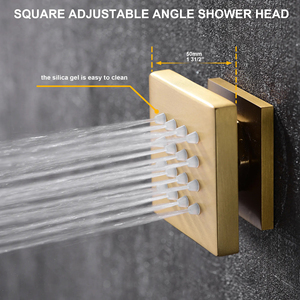 Set Doccia a Parete in Ottone ad Alta Pressione con Getto a Pioggia Caldo e Freddo, Doccetta e Spruzzo Massaggiante - Product Image 3