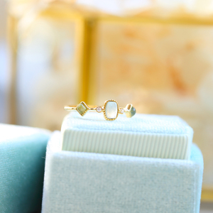 <span class=keywords><strong>Argento</strong></span> Sterling 925 14K placcato oro gemma serie blu <span class=keywords><strong>acquamarina</strong></span> <span class=keywords><strong>anello</strong></span> in pietra per ragazza - Product Image 6