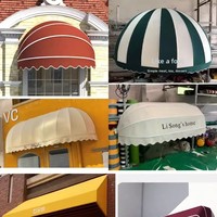 Toldo Semicircular de Hierro Estilo Francés para Tiendas, Toldo Decorativo Fijo para Ventanas, Toldo Plegable para Tiendas, Protección Contra la Lluvia