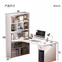 Bureau d'angle en L convertible et portable avec étagère, bureau d'ordinateur, bureau d'écriture, table de maquillage pour la chambre à coucher