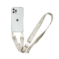 Coque de téléphone à bandoulière de haute qualité avec collier et crochet doux au toucher TPU PC étui transparent XOUXOU étui pour iphone 11 13 14 Pro