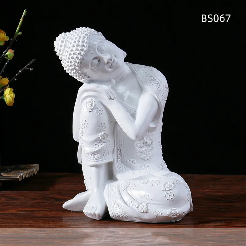 Estátua de escultura em resina de alta qualidade para decoração de Buda adormecido, modelo artístico para uso artesanal, presente religioso por atacado