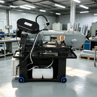 Scie à ruban horizontale à moteur de 1,1 kW à vitesse variable de haute précision avec roues pour la découpe en atelier