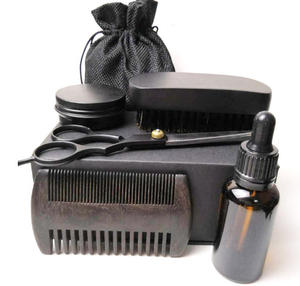 Set di prodotti per barba senza marchio set di spazzole e pettine per <span class=keywords><strong>uomo</strong></span> logo personalizzato oem set per la cura della barba olio per barba - Product Image 1