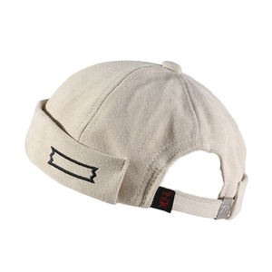 Hip Hop Street Vintage automne hiver bonnets Skullcap chapeau couleur unie sans bord casquettes <span class=keywords><strong>Chamois</strong></span> broderie Docker casquette sans visière - Product Image 4