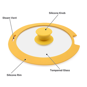 Cubiertas <span class=keywords><strong>de</strong></span> <span class=keywords><strong>tapa</strong></span> <span class=keywords><strong>de</strong></span> vidrio con borde <span class=keywords><strong>de</strong></span> silicona, cubierta <span class=keywords><strong>de</strong></span> sartén templada, piezas <span class=keywords><strong>de</strong></span> utensilios <span class=keywords><strong>de</strong></span> cocina - Product Image 3