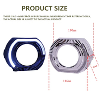 Kit de lentilles de phares IDISON BS30 Bright 3.0'' Crystal Style 5D Optical Led Angel Eyes Shroud Cover pour mise à niveau des phares de véhicule 4x4