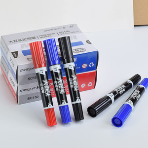 <span class=keywords><strong>Marcadores</strong></span> Personalizados al por Mayor, Marcador Permanente de Doble Punta, de Gran Capacidad, en Plástico, Rojo, Negro y Azul - Product Image 2