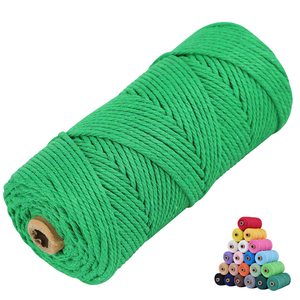Cordon torsadé en coton recyclé pour macramé, 3 mm, vente en gros - Product Image 1
