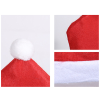 Housse de chaise de Noël en tissu non tissé rouge écologique en gros, décoration de chaise de salle à manger de Noël pour la maison et le restaurant