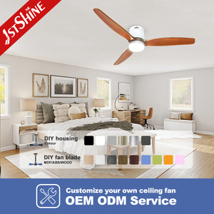 1stshine Home Decora Bldc <span class=keywords><strong>Ventilador</strong></span> de techo 52 pulgadas Hoja de madera maciza económica Luz LED para sala de estar - Product Image 4