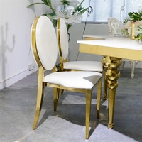 Vente en gros d'usine de chaises de banquet de luxe pour mariage CY210511-7 chaises de salle à manger en acier inoxydable blanc
