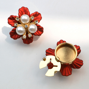 Nút Apex Thời Trang Hoa Phụ Nữ Áo Sơ Mi Nút Bìa Với Ngọc Trai Thạch Tùy Chỉnh Trang Trí Kim Loại Nút Bìa Cho Quần Áo - Product Image 6