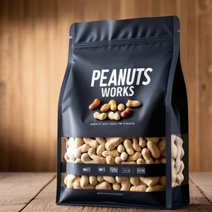 Trung Quốc Nhà máy bao bì thực phẩm túi in tùy chỉnh thực hiện đáy phẳng đứng lên túi cho Đậu phộng rang với Windows - Product Image 1