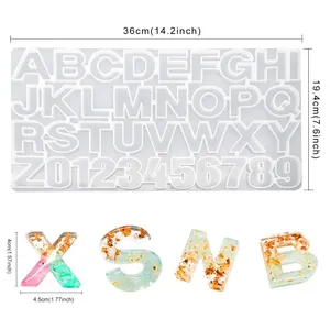 36 Stück Nummer Alphabet Harz Silikon form DIY Letter & Number Schmuck Casting Silikon form für Epoxidharz Handwerk