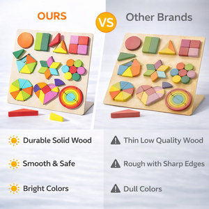 Puzzle Geometrico Colorato Montessori, Giocattoli in Legno Sensoriali per Bambini, Educazione Precoce, Giocattoli Educativi STEM Intelligenti per Bambini - Product Image 6