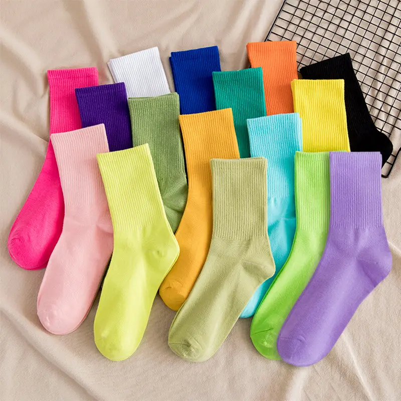 Colorful Ladies Socks Cotton Tube Custom Tube High elastic Sport Slouch Socks for Women Wholesale