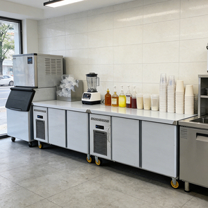 Réfrigérateur commercial sous <span class=keywords><strong>comptoir</strong></span> en acier inoxydable à bas prix, 2 portes vitrées, station de travail pour bar à salades, conservation des aliments frais - Product Image 1