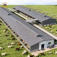 Estructura de Acero Ligero de Diseño Moderno, Cobertizo Prefabricado para Ovejas y Cabras, Cobertizo para Granja, Fácil Instalación, Personalizable