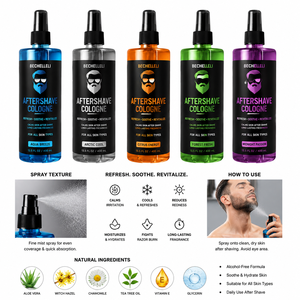 Spray <span class=keywords><strong>para</strong></span> Después del Afeitado <span class=keywords><strong>para</strong></span> Hombre, Orgánico, Marca Privada, Hidratante, Nutritivo, No Irrita la Piel, Calmante, con Fragancia Amaderada Fresca, 200mL - Product Image 3
