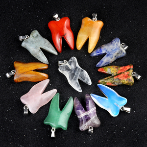 32 मिमी प्राकृतिक क्रिस्टल एगेट दांत पेंडेंट विंटेज स्टाइल डिय हार गहने सहायक उपहार विचार चीन में बनाया गया - Product Image 2