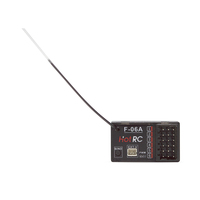Récepteur RC HotRC F-06A 6CH 2.4GHz FHSS, récepteur de protocole ABS pour voitures RC, bateaux rapides, remorqueurs, buggy, accessoires de modèles RC