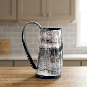Mug en corne de buffle véritable fait main, style Viking, pour champagne et bière, étanche et compatible lave-vaisselle, design moderne - Product Image 1