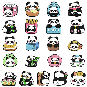 Venta al por mayor de abalorios de diseñador de lujo a granel, coloridos accesorios para zapatos de Panda, lindos clips para zapatos, zuecos, abalorios decorativos para zapatos a granel - Product Image 4