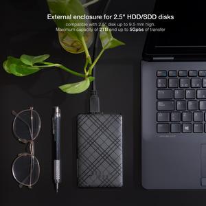 Box esterno 2.5\" SATA USB 3.1 Gen 1 nero, ideale per archiviazione portatile e trasferimento dati veloce. - Product Image 3