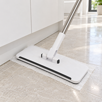Serpillère à clipser en tissu, tête rectangulaire, légère, grande taille, manche télescopique en acier inoxydable, usage domestique, serrage automatique jetable