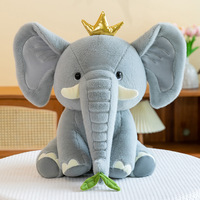 Boneka Gajah Kartun Zoe, Promo Terbatas, Abu-abu Pink, Boneka Hewan Isi Dakron, Gajah Kecil, Mainan Lembut